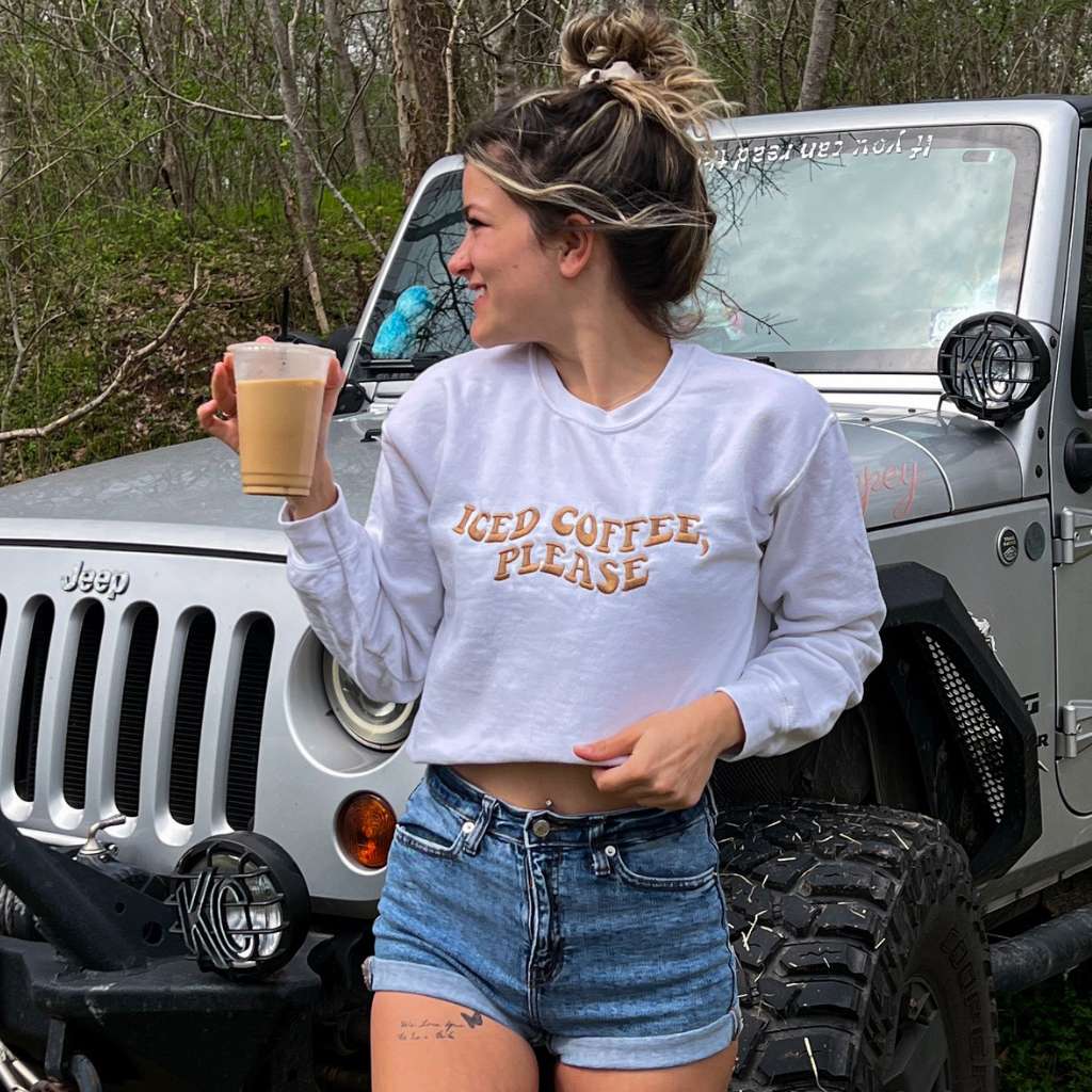 Iced Coffee Please embroidered sweatshirt - DSY Lifestyle