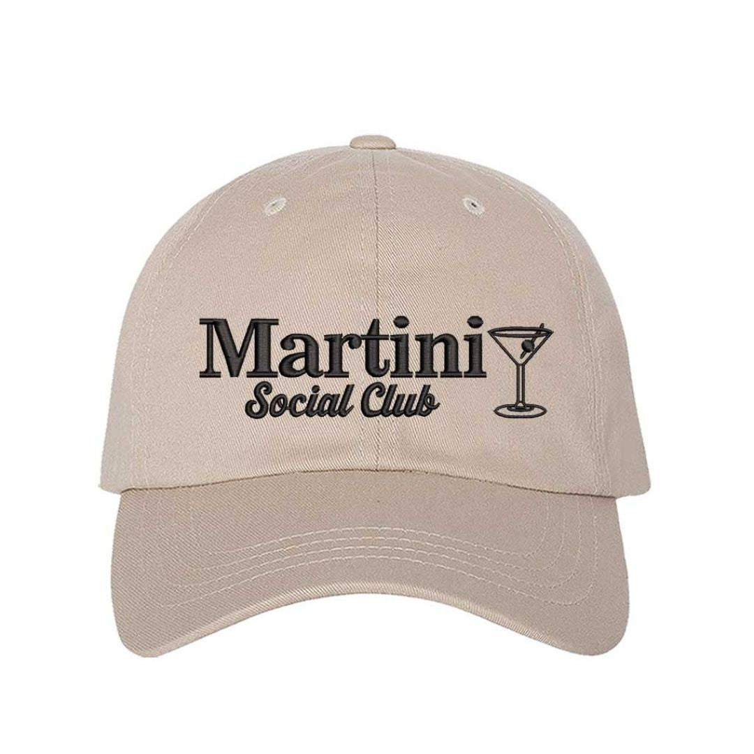 Stone Chic “Martini Social Club” embroidered baseball hat – the perfect cocktail accessory for upscale happy hours and glam get-togethers. - DSY Lifestyle
