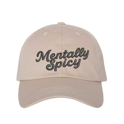 Stone Mentally Spicy embroidered baseball hat with adjustable hook &amp; loop closure, lightweight funny mental health cap for everyday style – DSY Lifestyle.
