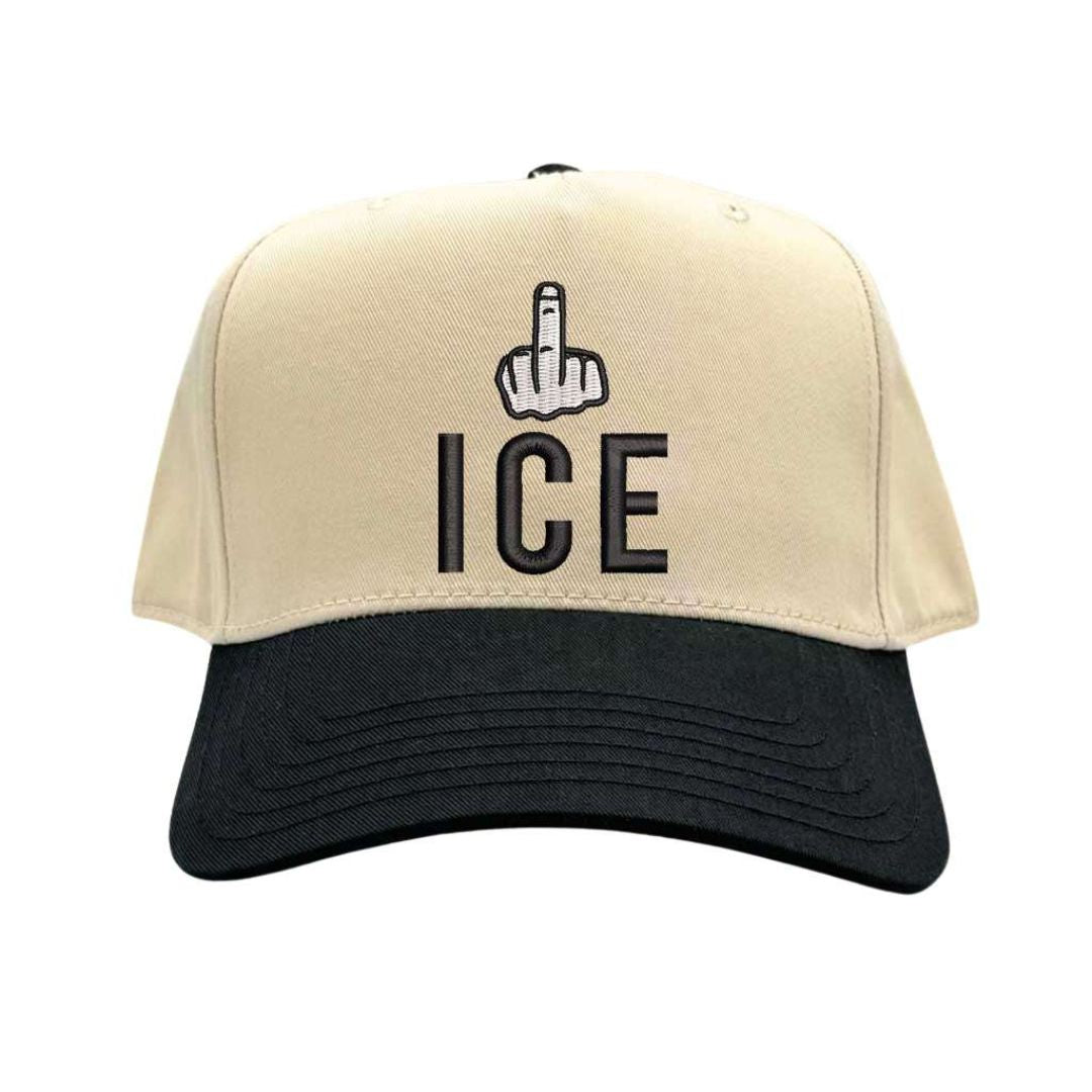 Natural Black embroidered &quot;Fuck ICE&quot; protest hat with powerful human rights message and adjustable snapback closure – DSY Lifestyle