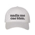 White Nadie Me Cae Bien embroidered baseball hat with adjustable hook & loop closure, funny Spanish phrase cap for casual style and humor – DSY Lifestyle.