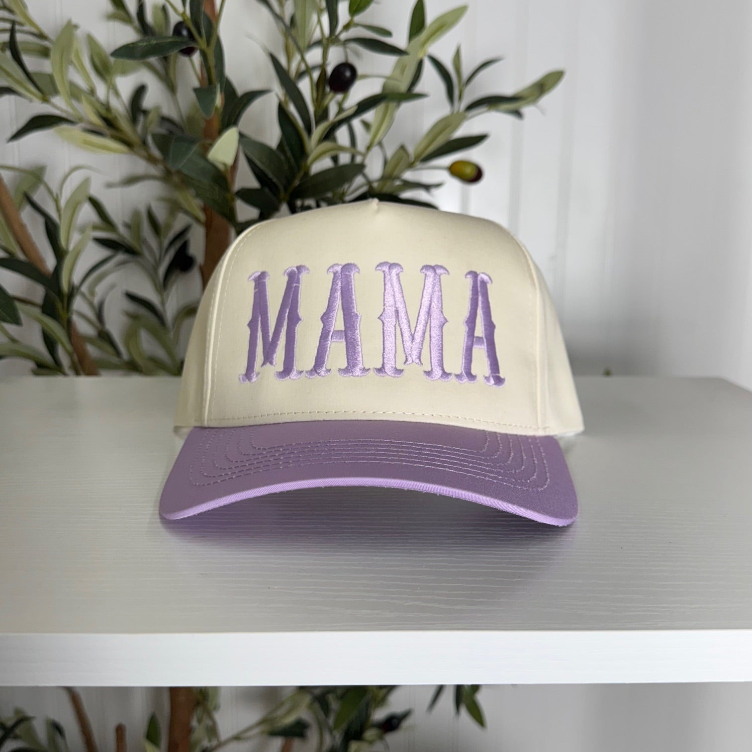 DSY Lifestyle Mama Arched lavender embroidered baseball cap