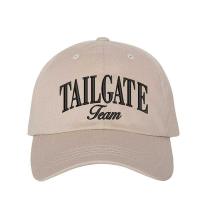 Stone Tailgate Team Embroidered Baseball Hat with raised stitching, adjustable hook-and-loop closure, and breathable cotton design for football fans. – DSY Lifestyle