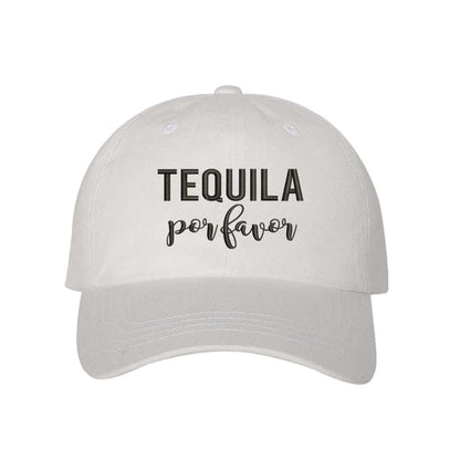 White stylish embroidered baseball hat featuring Tequila Partners text, perfect for tequila lovers, bachelorette parties, and fun nights out - DSY Lifestyle