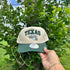 Texas Game Day Soccer embroidered statement baseball hat in natural with forest green bill — DSY Lifestyle front view