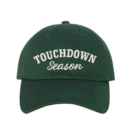 Forest Green Touchdown Season Embroidered Baseball Hat front view - DSY Lifestyle