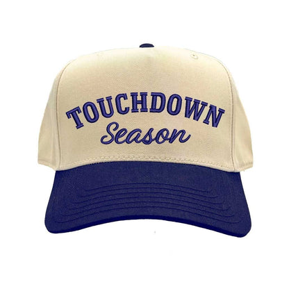 Natural Navy Blue Touchdown Season Baseball Hat Trendy Unisex Adjustable Baseball Cap for Streetwear, Tailgates, Rodeos &amp; Festival Fashion - DSY Lifestyle