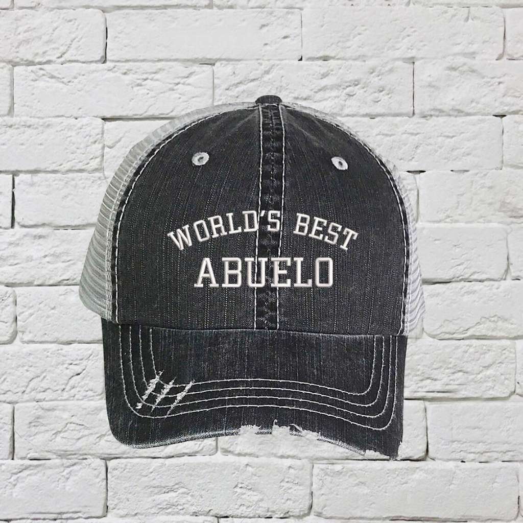 World’s Best Abuelo Embroidered Distressed Trucker Hat