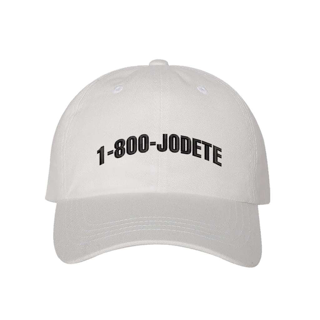 White Baseball Cap embroidered with 1-800 Jodete - DSY Lifestyle