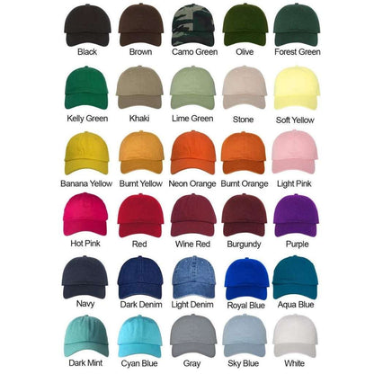 Color chart for our baseball hats - DSY Lifestyle
