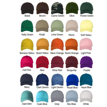 Baseball hat color chart