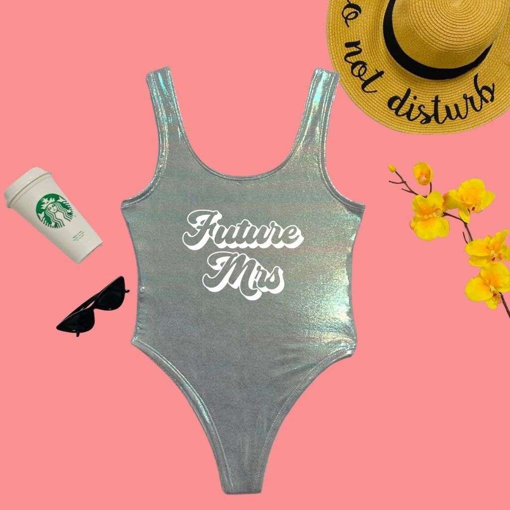 Future Mrs. Metallic White One Piece - DSY Lifestyle