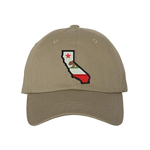 California Map Baseball Hat, Unisex Dad Hat, Embroidered Dad Hat, 3D Puff Dad Hat, California Map Hat, Custom Embroidery, DSY Lifestyle Dad Hat, Khaki Dad Hat, Made in LA