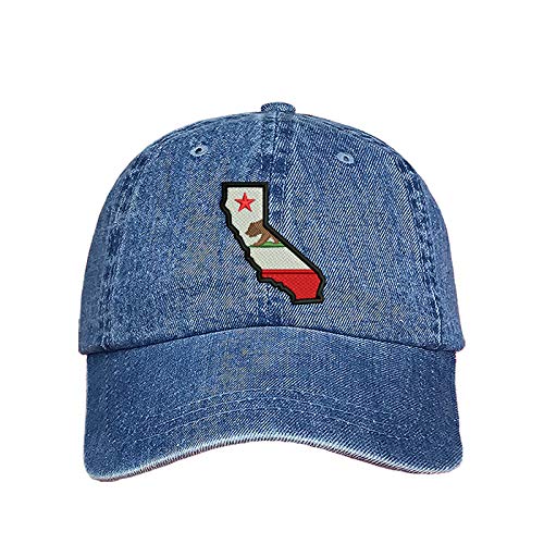 California Map Baseball Hat, Unisex Dad Hat, Embroidered Dad Hat, 3D Puff Dad Hat, California Map Hat, Custom Embroidery, DSY Lifestyle Dad Hat, Denim Dad Hat, Made in LA