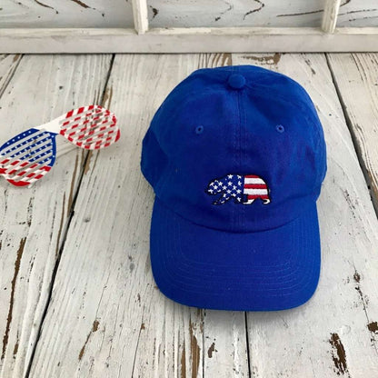 Royal baseball hat with USA bear flag embroidered - DSY Lifestyle