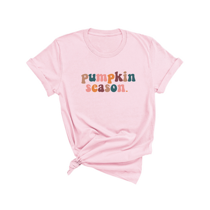 Pink tee with pumpkin season printed in the front - DSY lifestyle