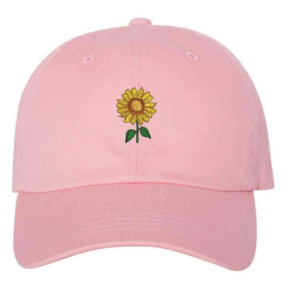 Pink  baseball hat embroidered with a sunflower - DSY Lifestyle