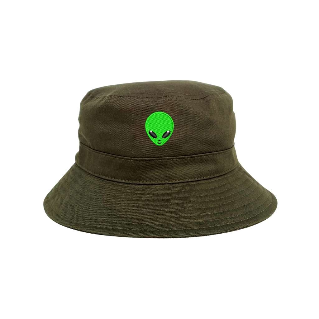 Alien Embroidered olive bucket hat - DSY Lifestyle