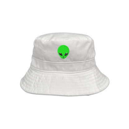 Alien Embroidered white bucket hat - DSY Lifestyle