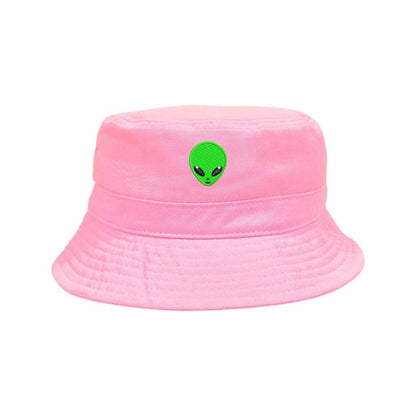 Alien Embroidered pink bucket hat - DSY Lifestyle