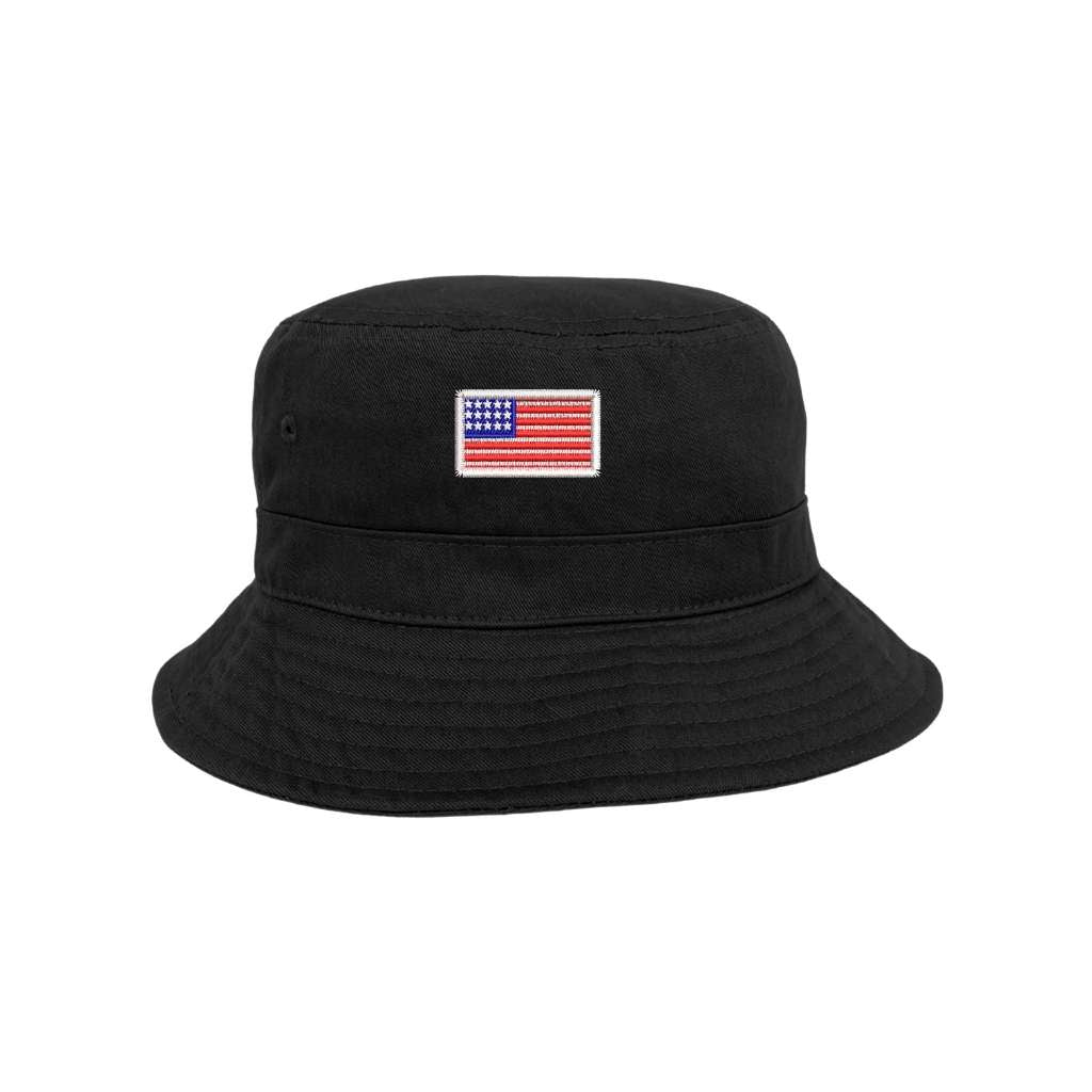 Embroidered American Flag on black bucket hat - DSY Lifestyle