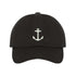 Black Baseball hat embroidered with anchor in the front in white - DSY Lifestyle