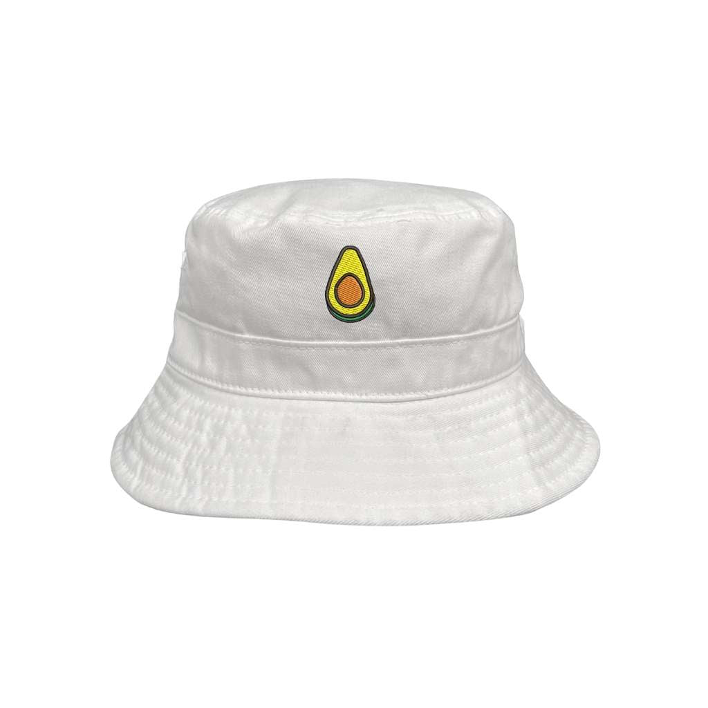 Avocado embroidered white bucket hat - DSY Lifestyle