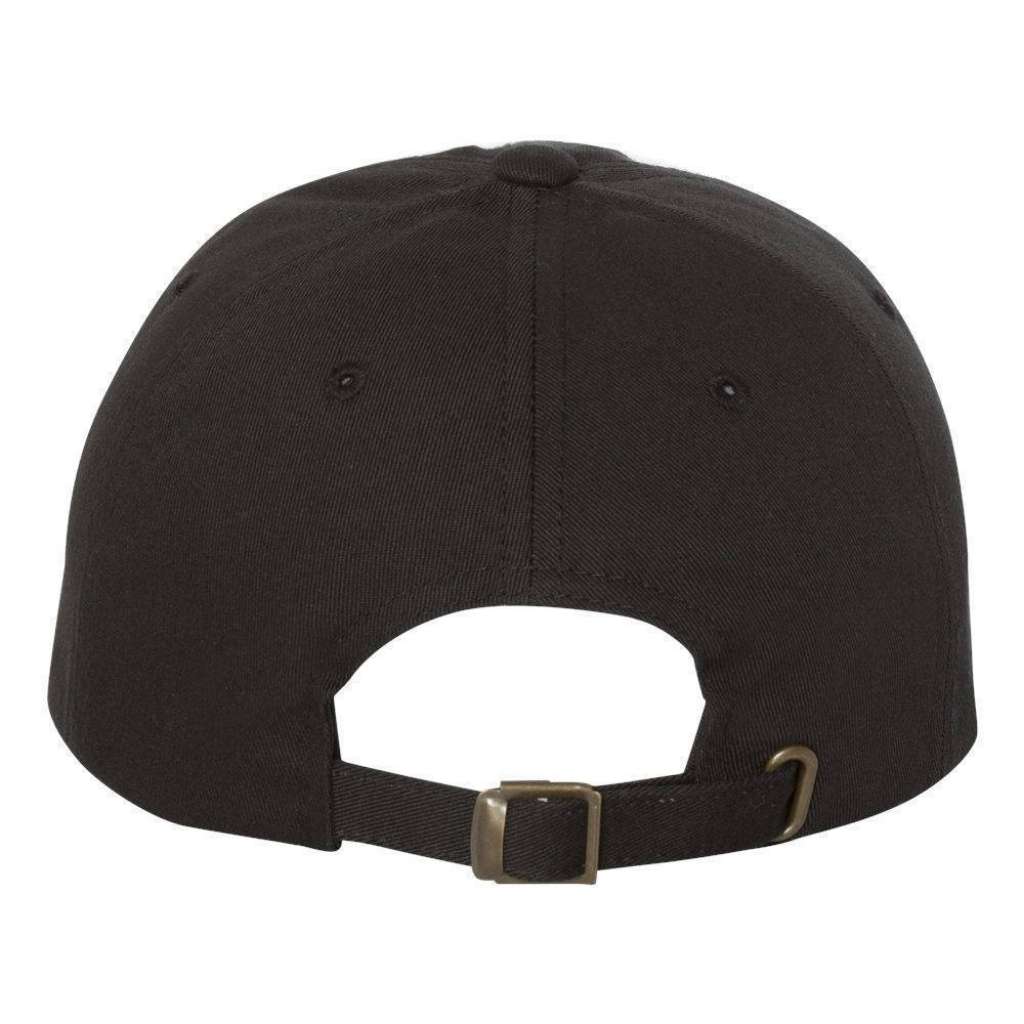 Back of baseball hat with brass buckle