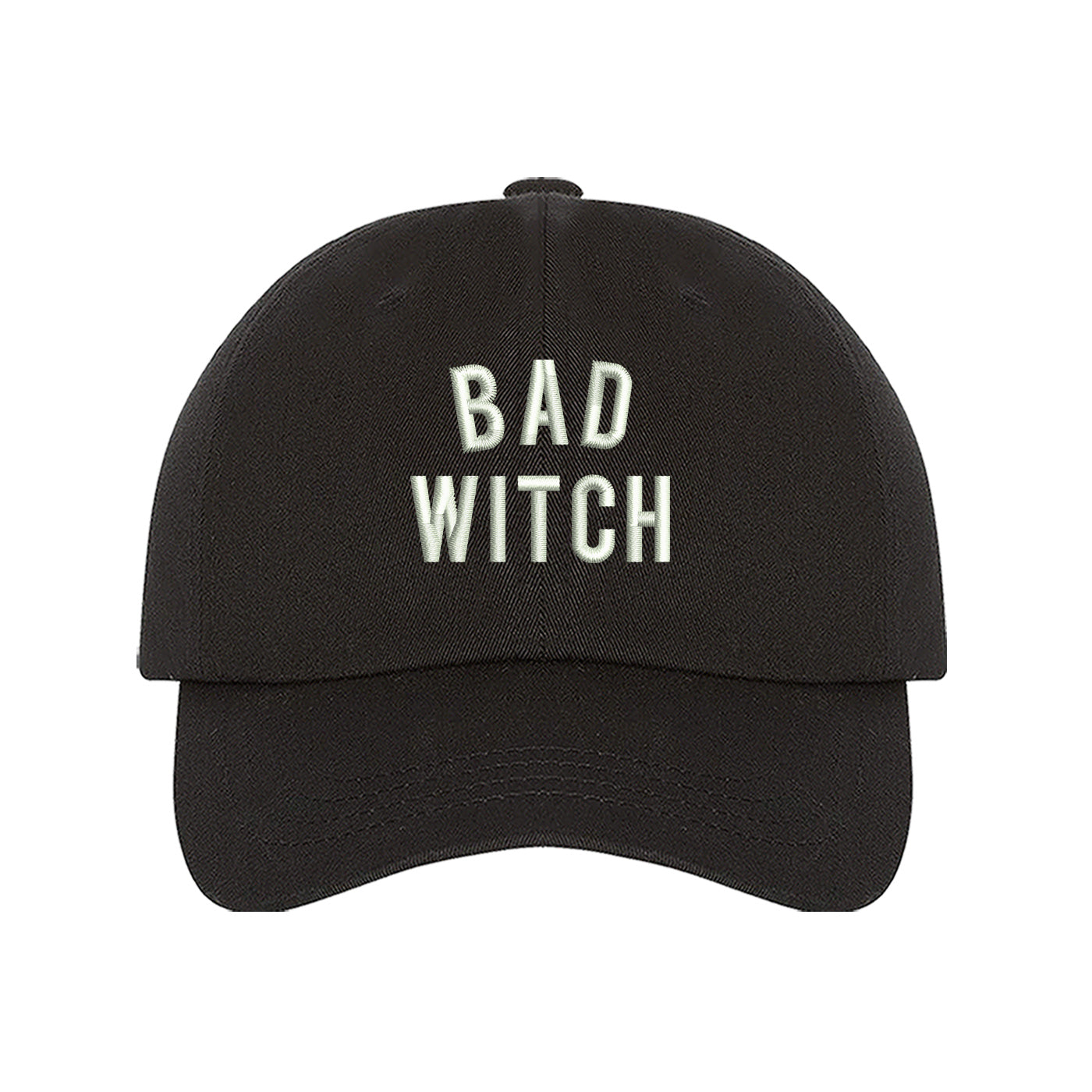 Unisex Bad Witch Dad Hat, Baseball Hat, Bad Witch Hats, Witch, Embroidered Hat, Embroidered Bad Witch, Custom Embroidery, DSY Lifestyle Hats, Black Dad Hat, Made in LA