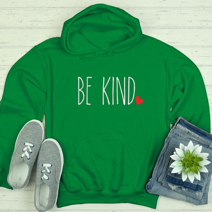 Kelly Green Hoodie Sweatshirt embroidered with Be Kind in the front - DSY Lifestyle