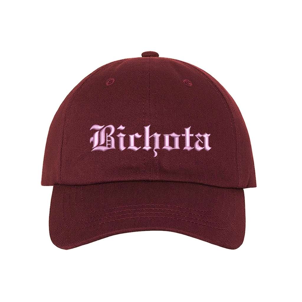 Burgundy Baseball Hat embroidered with Bichota - DSY Lifestyle