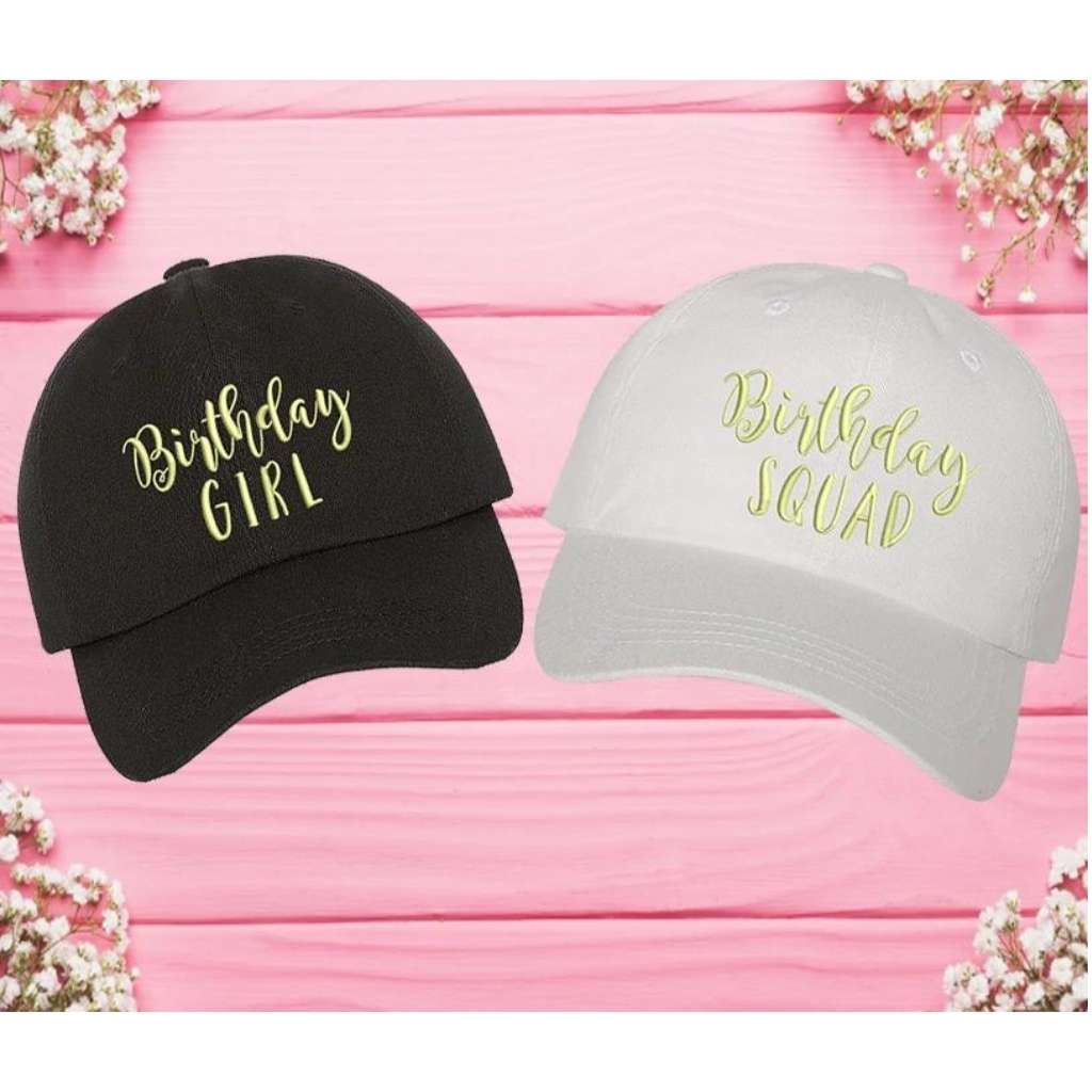 Birthday Girl &amp; Squad Baseball Hats