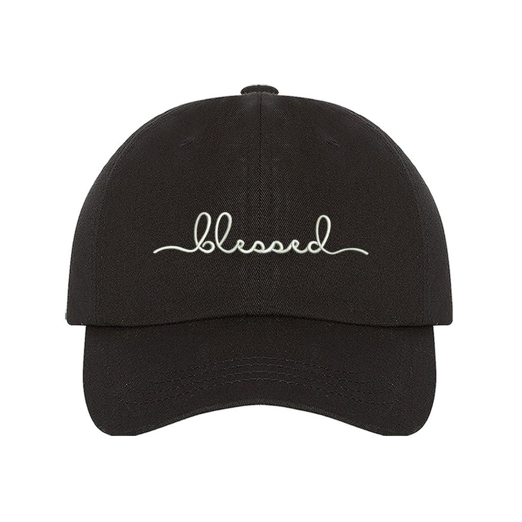 Black Embroidered Blessed baseball hat - DSY Lifestyle