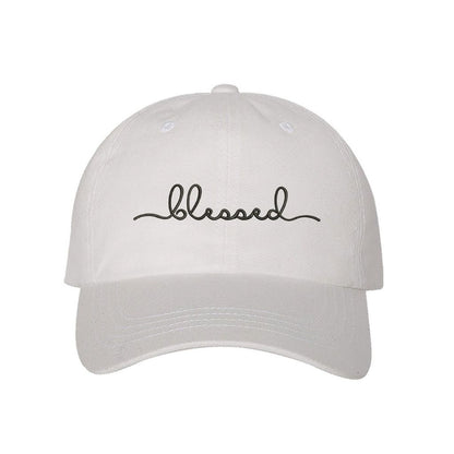 White Embroidered Blessed baseball hat - DSY Lifestyle