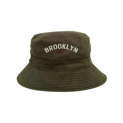 Embroidered Brooklyn on olive bucket hat - DSY Lifestyle