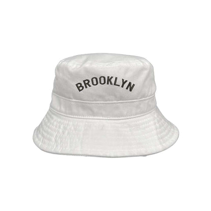 Embroidered Brooklyn on white bucket hat - DSY Lifestyle