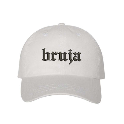 White baseball hat with bruja embroidered in black - DSY Lifestyle