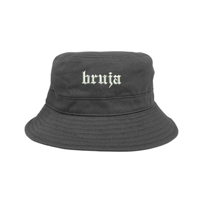 Embroidered bruja on grey bucket hat - DSY Lifestyle