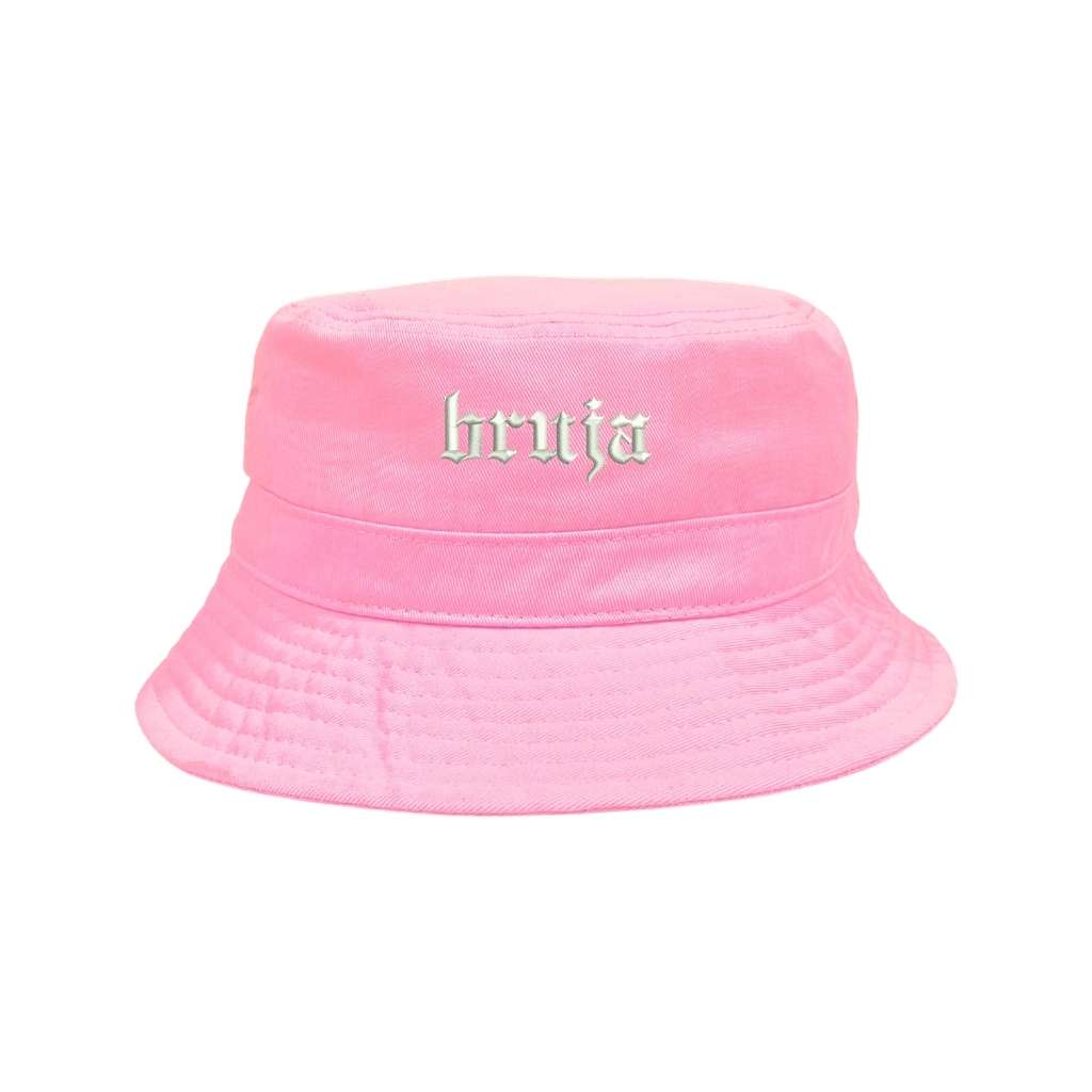 Embroidered Bruja on pink bucket hat - DSY Lifestyle