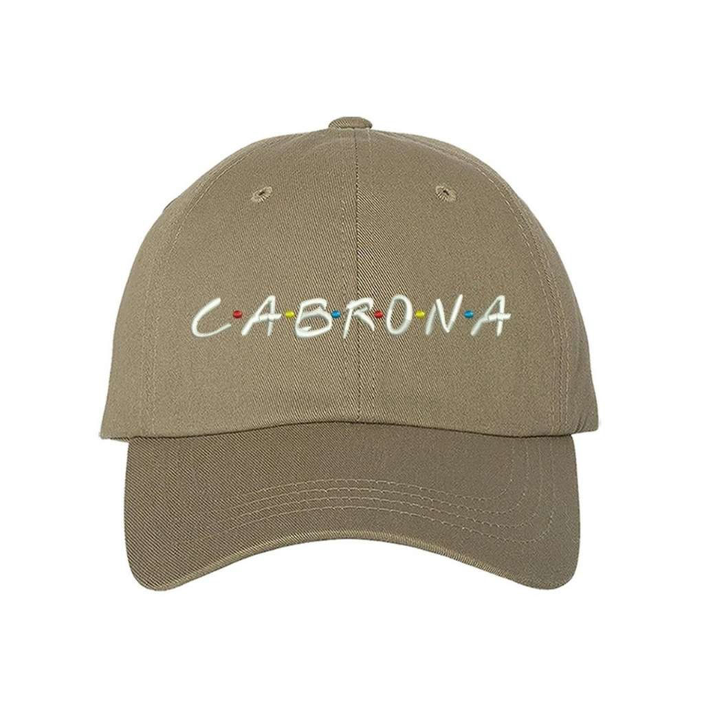 Khaki baseball hat with CABRONA embroidered in white - DSY Lifestyle