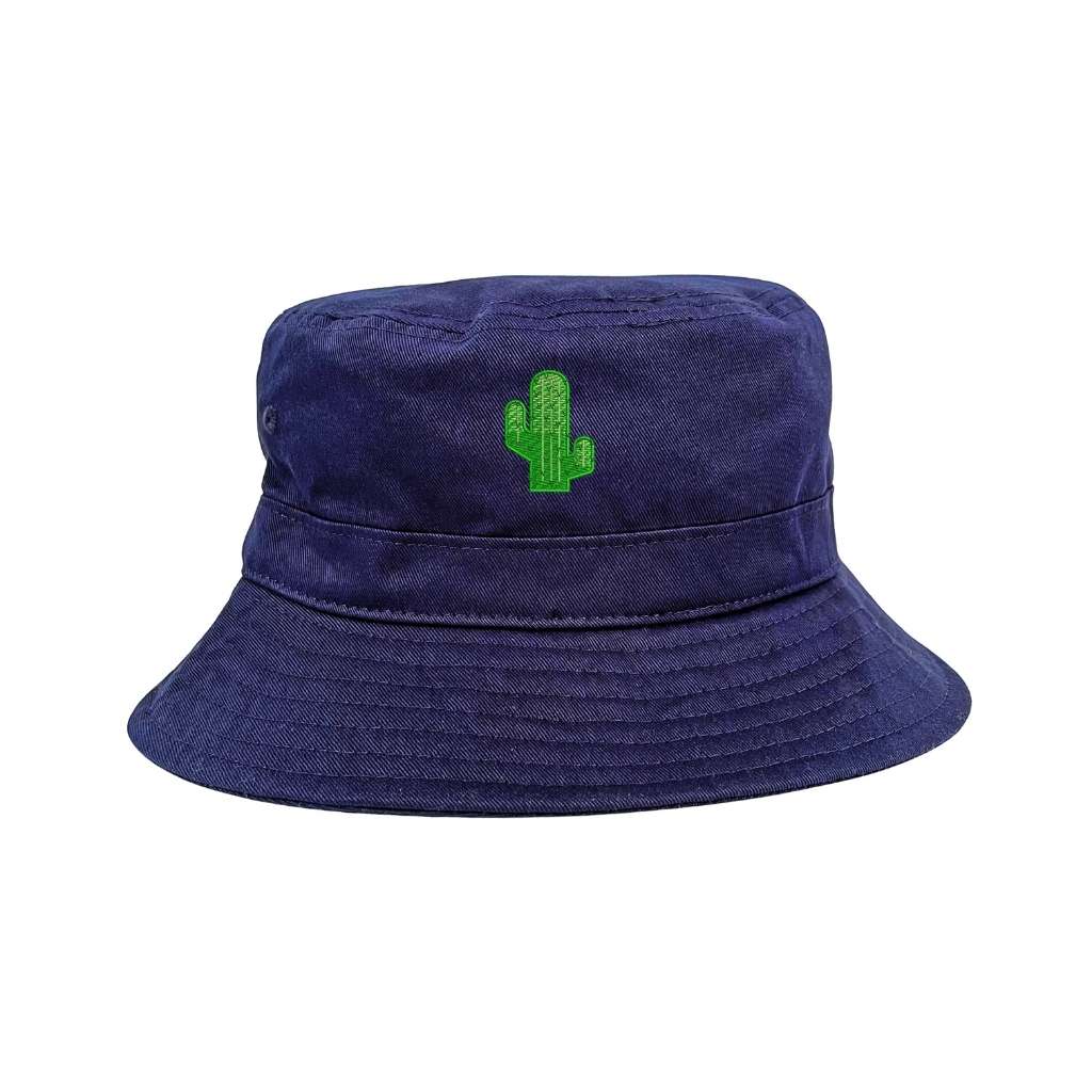 Cactus Embroidered Navy bucket Hat - DSY Lifestyle