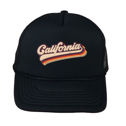 Black foam trucker hat with California printed in the front - DSY Lifestyle
