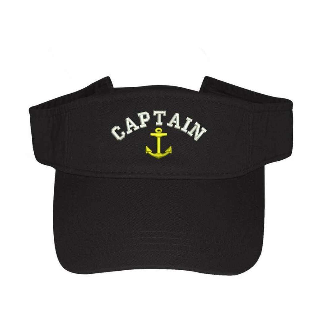 Black visor embroidered with Captain and an gold anchor - DSY Lifestyle