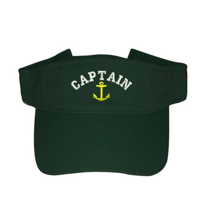 Forest Green visor embroidered with Captain and an gold anchor - DSY Lifestyle