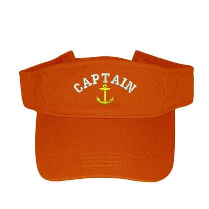 Orange visor embroidered with Captain and an gold anchor - DSY Lifestyle