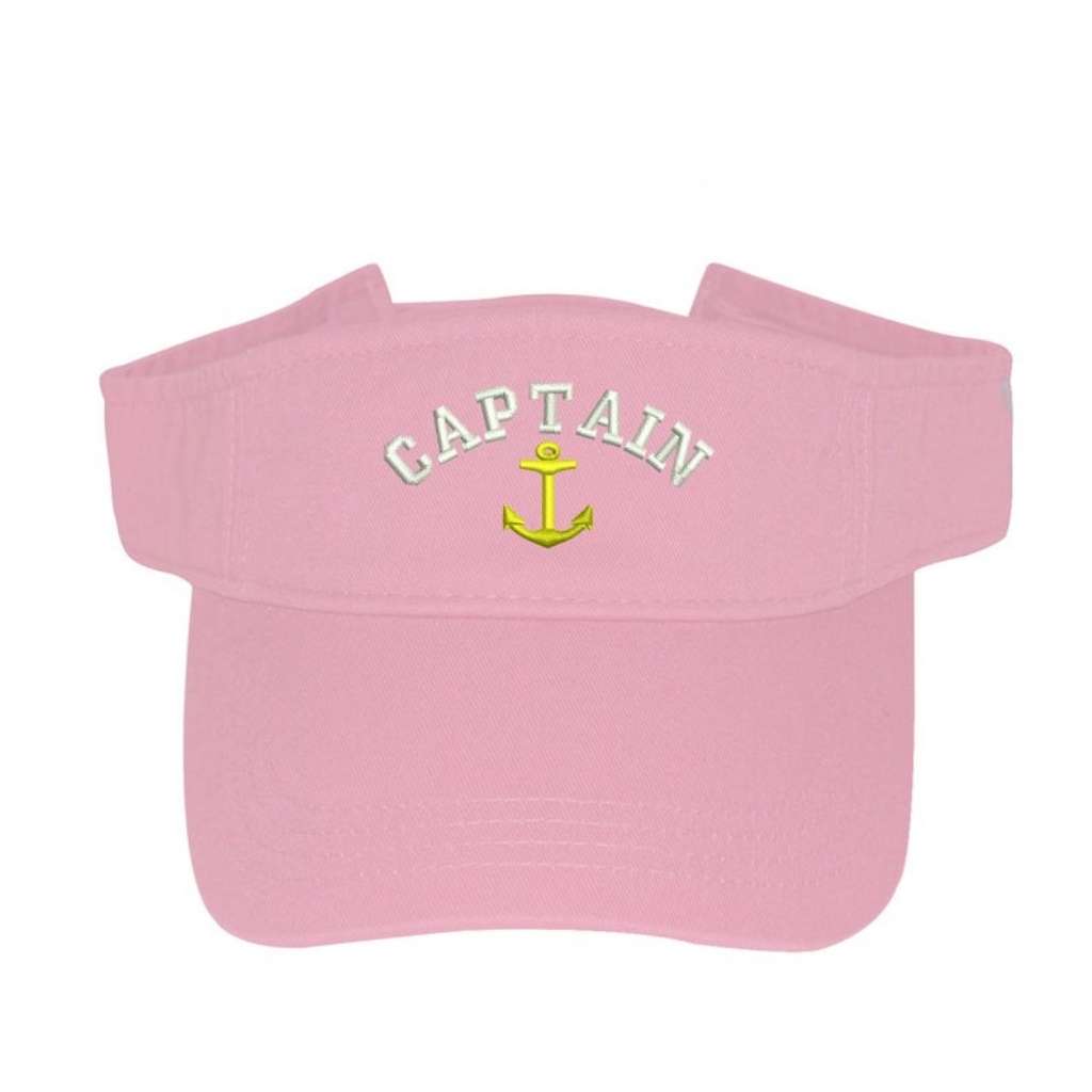 Pink visor embroidered with Captain and an gold anchor - DSY Lifestyle