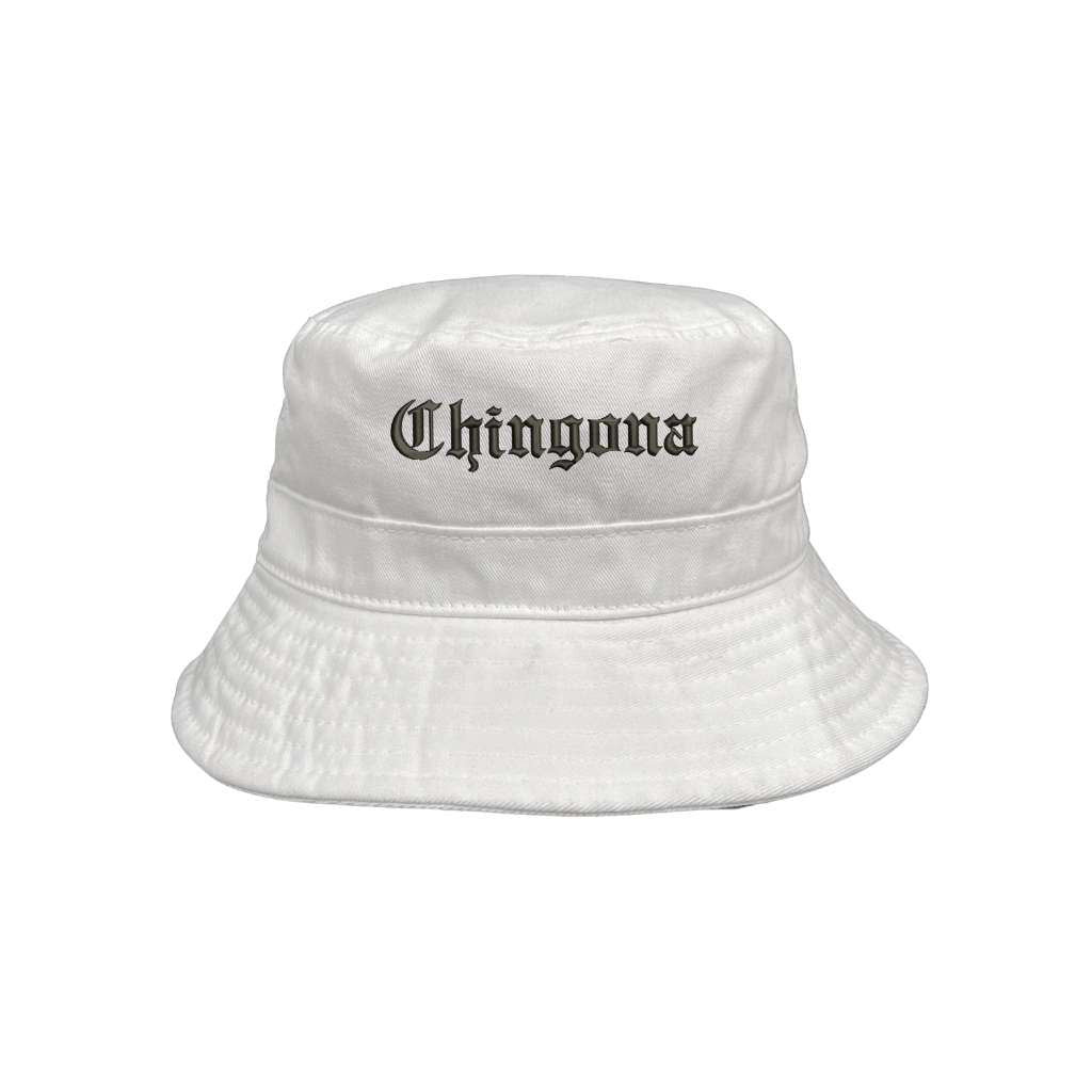Embroidered Chingona on a white bucket hat - DSY Lifestyle