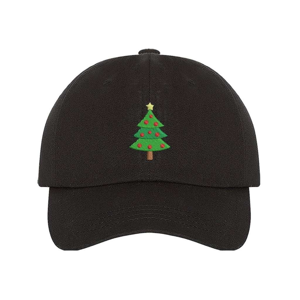 Black Baseball hat embroidered with a Christmas Tree in the front - DSY Lifestyle