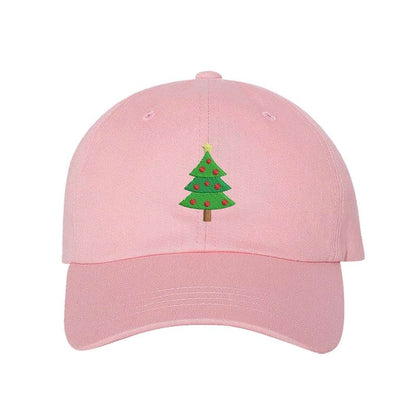 Light Pink Baseball hat embroidered with a Christmas Tree in the front - DSY Lifestyle