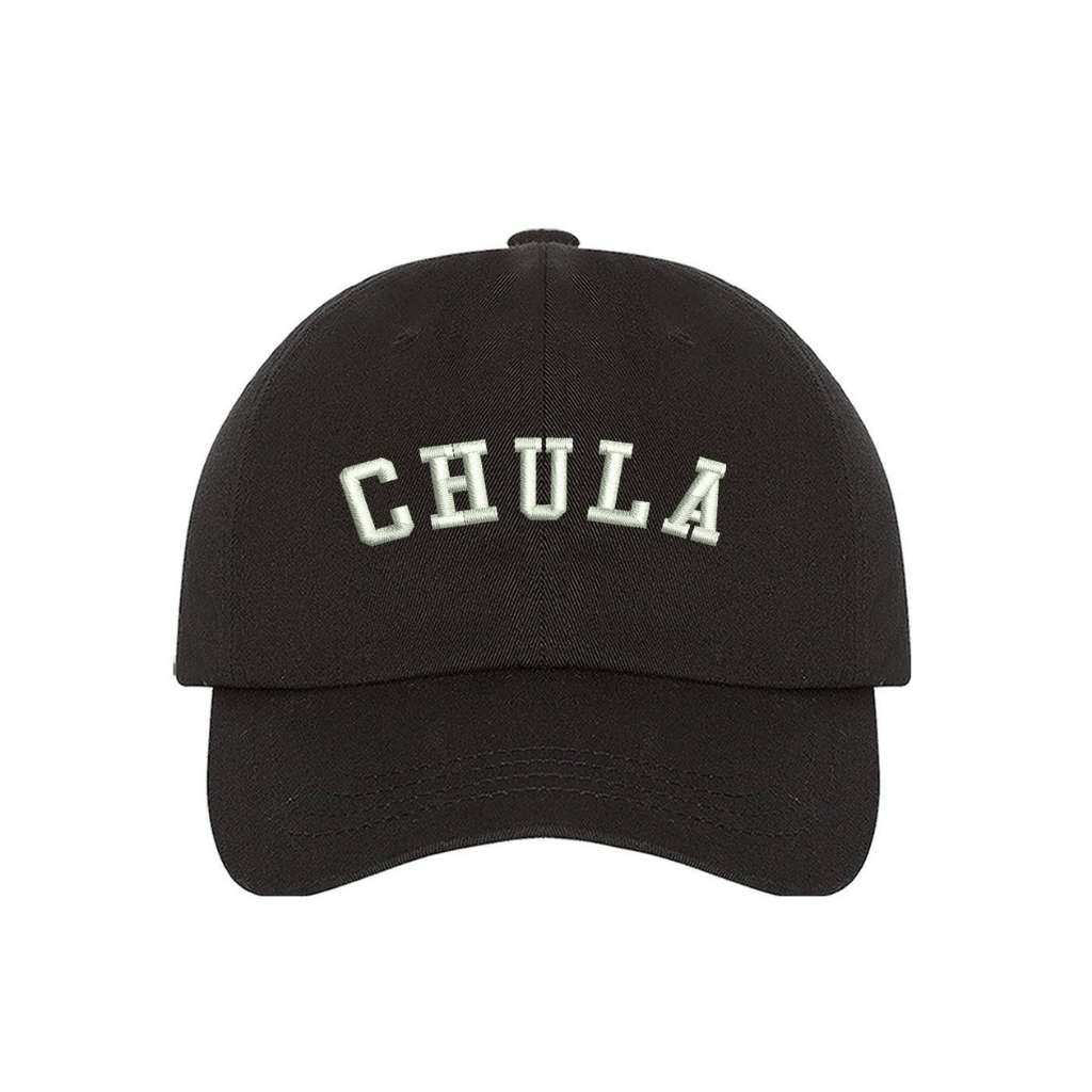 Black baseball hat with Chula embroidered in white - DSY Lifestyle 